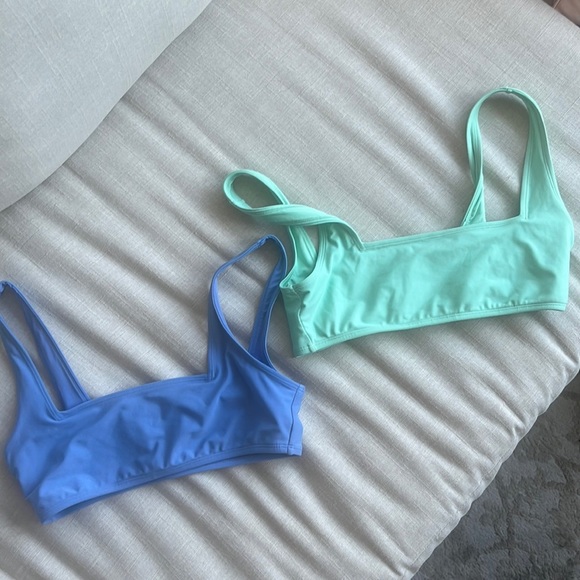 Bundle 2 pastel square neck swim tops - Picture 1 of 1